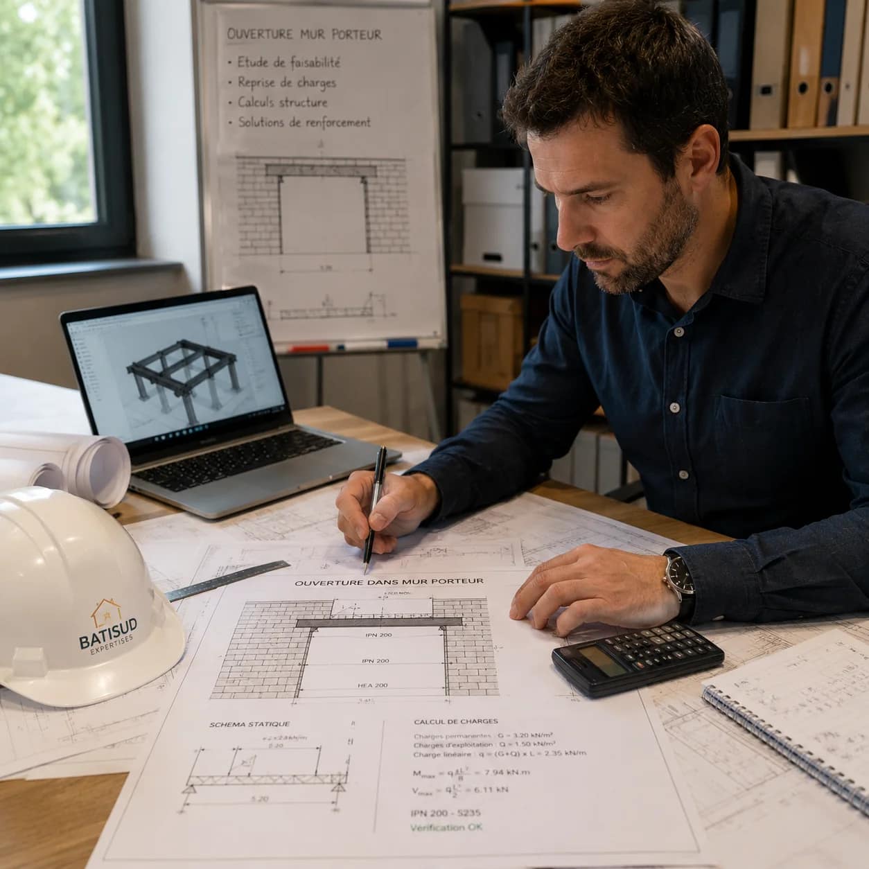 Étude de structure et calculs de charges pour bâtiment