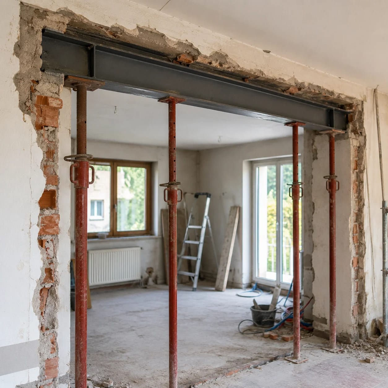 Bureau d'études structure réalisant le calcul d'une ouverture de mur porteur